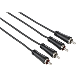 Hama Audio Cable, 2 RCA plugs, 1.5m (Other Lengths Available) - Black