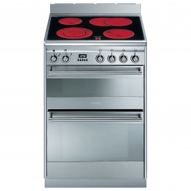  Smeg 60cm Double Oven Electric Cooker - Stainless Steel