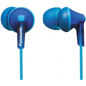 Panasonic Ergofit In Ear Wired Earphones with Powerful Sound, Comfortable Non-Slip Fit, Includes 3 Sized Ear Buds - Blue