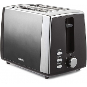 Tower Ombre 2 Slice Toaster, 900 W, Graphite, Steel