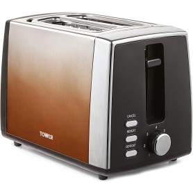 Tower Ombre 2 Slice Toaster, 900 W, Copper, Steel