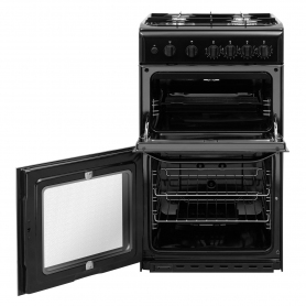 Hotpoint 50cm Dual Cavity Gas Cooker - Black - 1