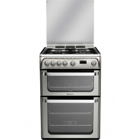 Hotpoint 60cm Double Oven Gas Cooker - Stainless Steel
