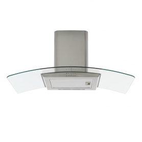 Matrix Curved Glass 90cm Chimney Cooker Hood - Stainless Steel