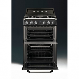 Smeg 60cm Victoria Double Oven Dual Fuel Cooker - Black - 2