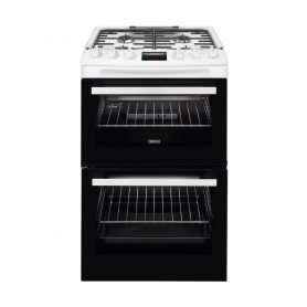 Zanussi 55cm Gas Cooker with Full Width Electric Grill - White - A/A Rated