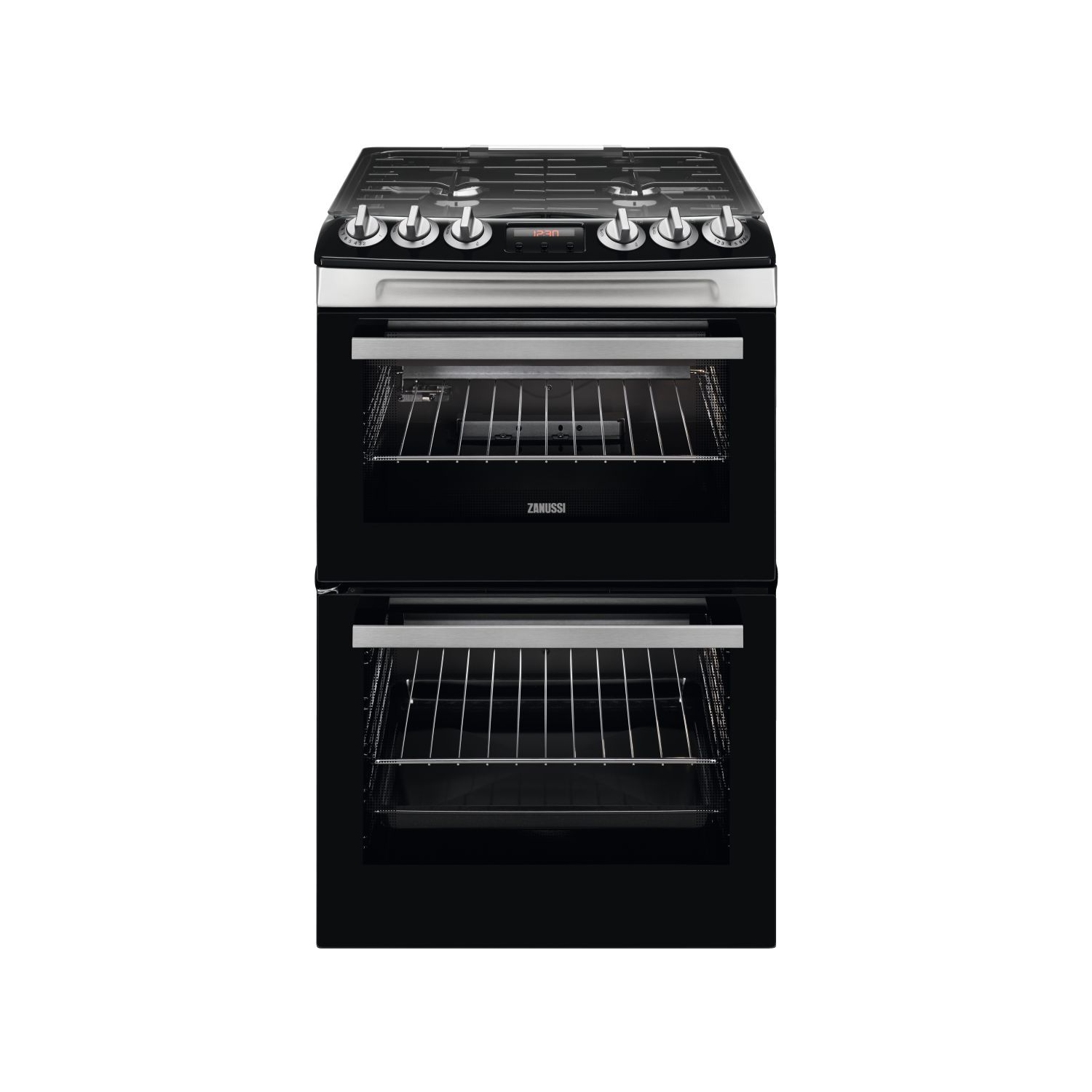   Zanussi ZCG43250XA 55cm Gas Cooker with Full Width Electric Grill - Stainless Steel - A/A Rated 5/5 £619   A/A Product data sheet Add to basket  Pr - 0