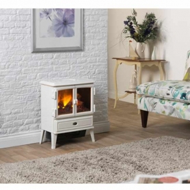 Dimplex Auberry Electric Stove Fire, OptyMist Effect - White - 1