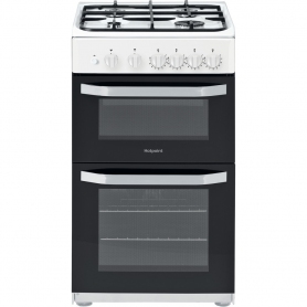 Hotpoint 50cm Gas Cooker with Full Width Gas Grill - White - A Rated