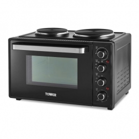 Tower Table Top Mini Oven with Hotplates - Black